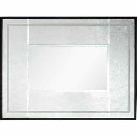LOVELYHOME 35.4 x 47.2 in. Makalu Rectangular Wall Mirror Silver LO3367753